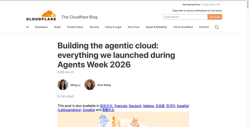 Cloudflare Agents Week 2026 — When AI Agents Become Cloud Customers